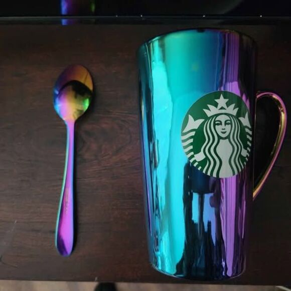 Starbucks 2022 iridescent mug & spoon set - Picture 2 of 5